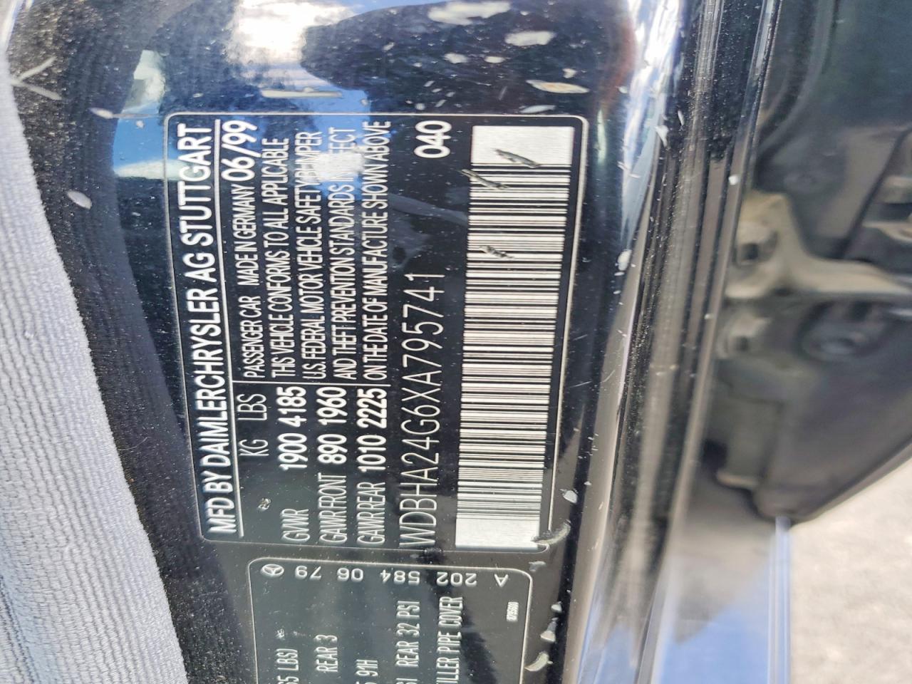 1999 Mercedes-benz C 230 Black vin: WDBHA24G6XA795741