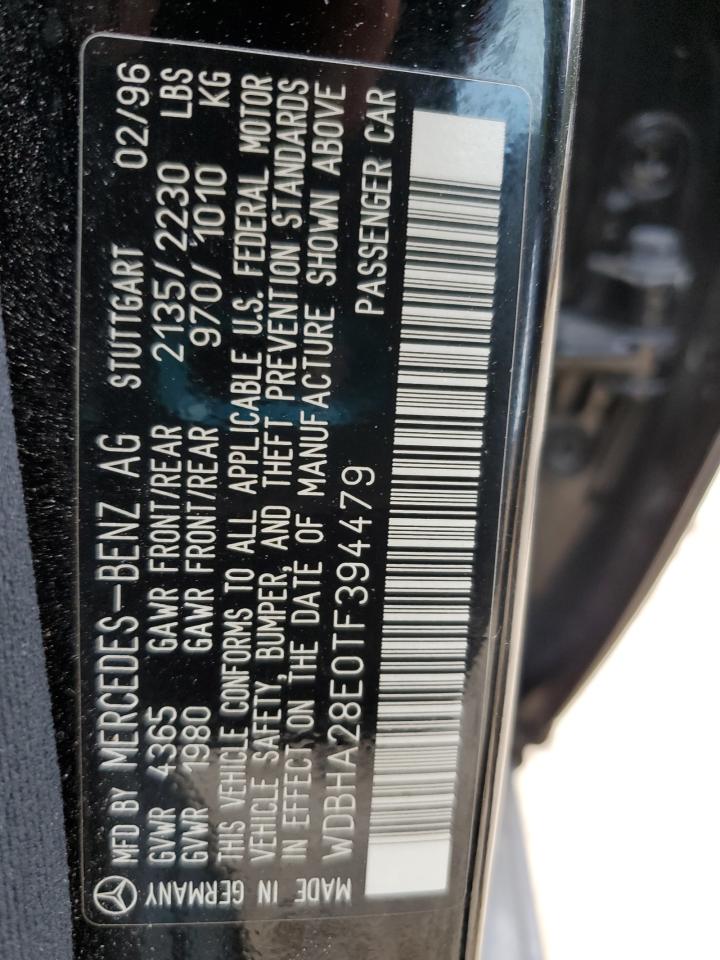 1996 Mercedes-benz C 280 Black vin: WDBHA28E0TF394479
