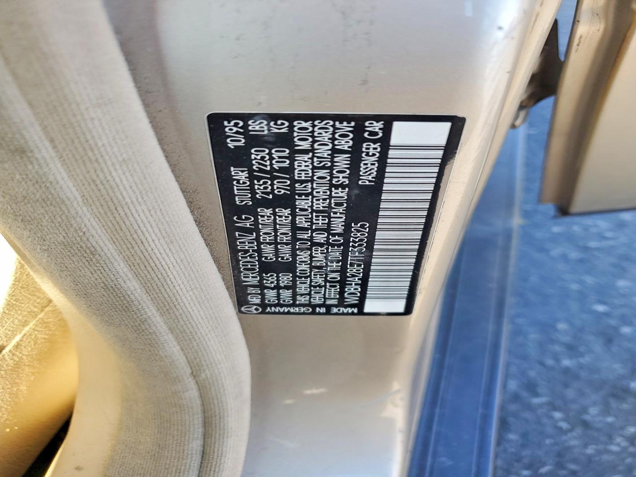 1996 Mercedes-benz C 280 Cream vin: WDBHA28E7TF333825
