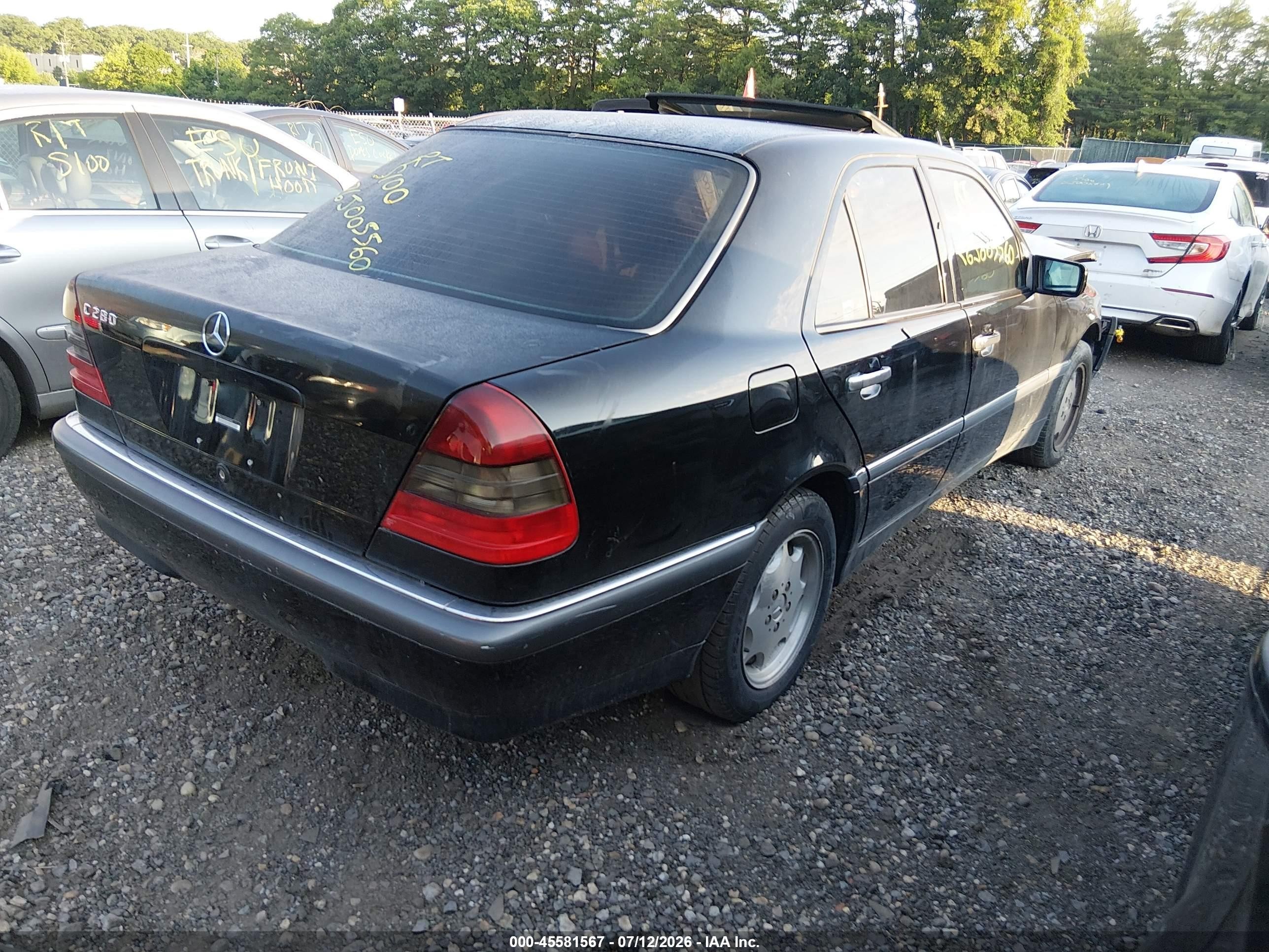 1999 Mercedes-benz C 280   Черный vin: WDBHA29G0XA800442