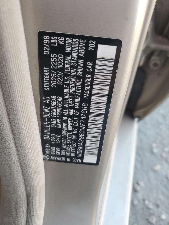 1998 Mercedes-benz C 280 Tan vin: WDBHA29G3WF717668