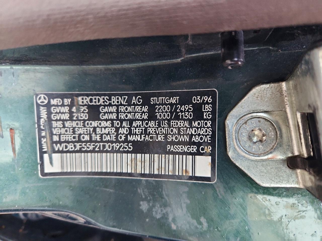 1996 Mercedes-benz E 320 Green vin: WDBJF55F2TJ019255