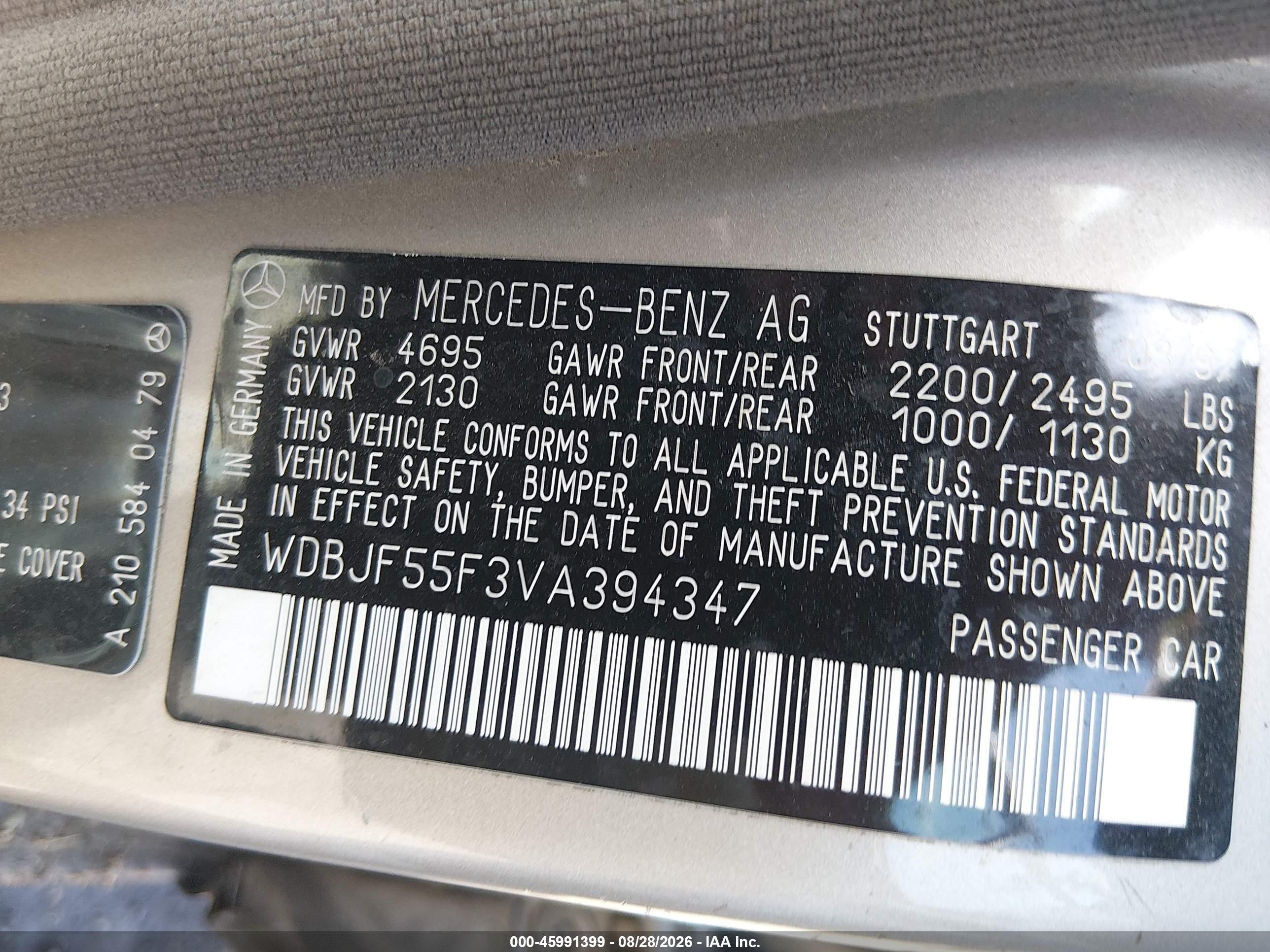 1997 Mercedes-benz E 320   Tan vin: WDBJF55F3VA394347
