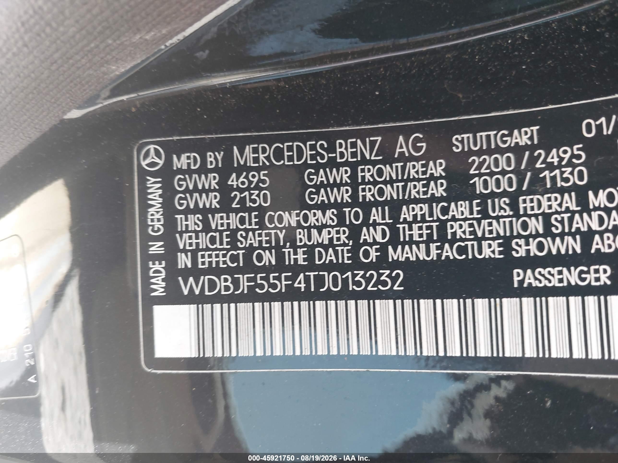 1996 Mercedes-benz E 320 Black vin: WDBJF55F4TJ013232