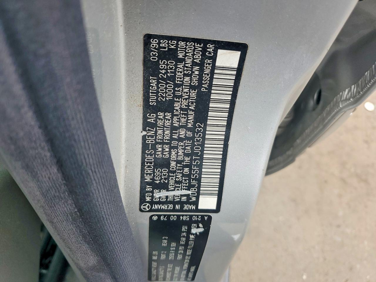 1996 Mercedes-benz E 320 Gray vin: WDBJF55F5TJ013532