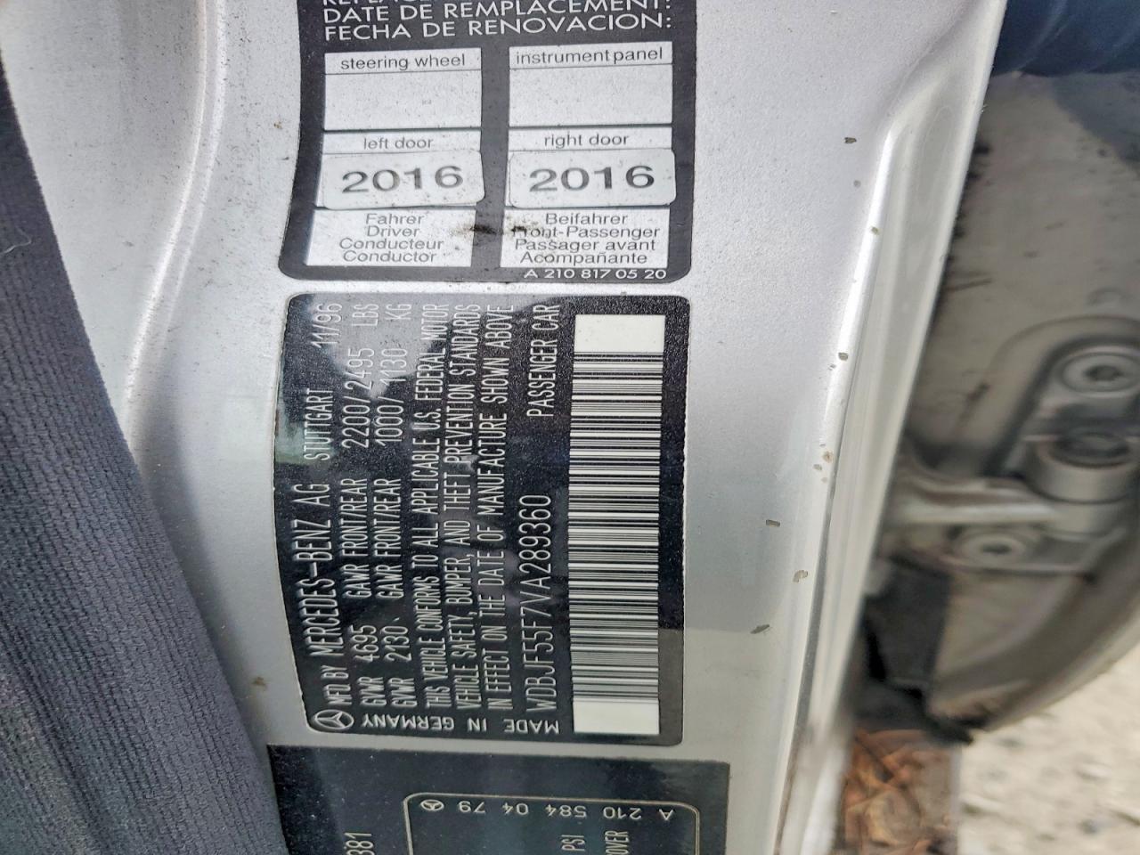 1997 Mercedes-benz E 320 Серебряный vin: WDBJF55F7VA289360