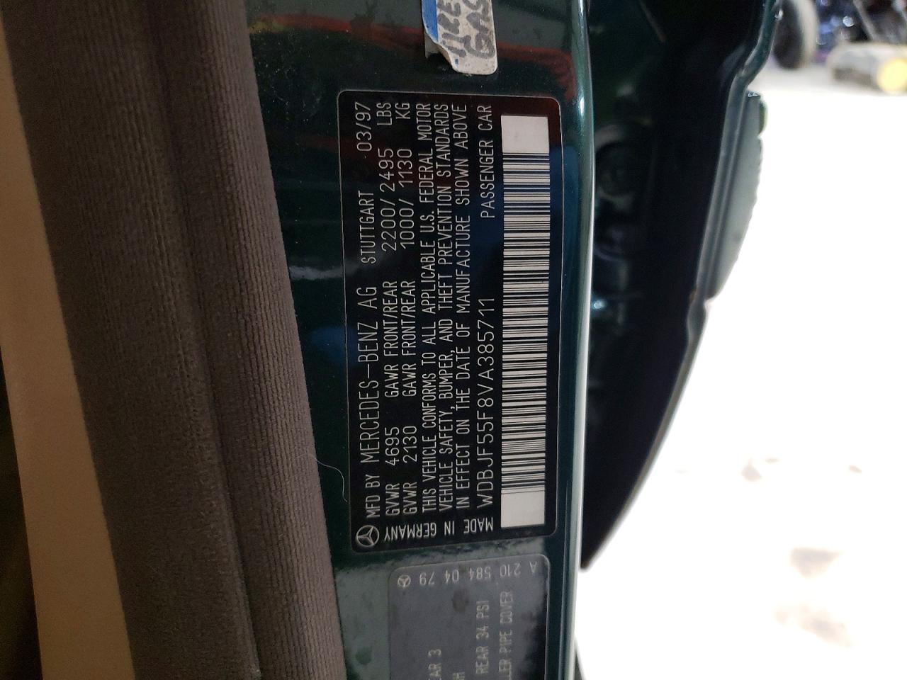 1997 Mercedes-benz E 320 Green vin: WDBJF55F8VA385711