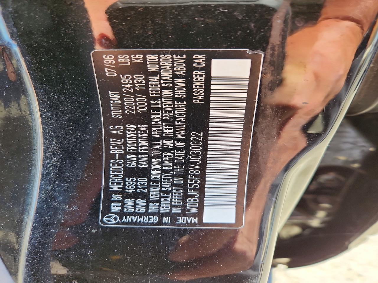 1997 Mercedes-benz E 320 Black vin: WDBJF55F8VJ030022