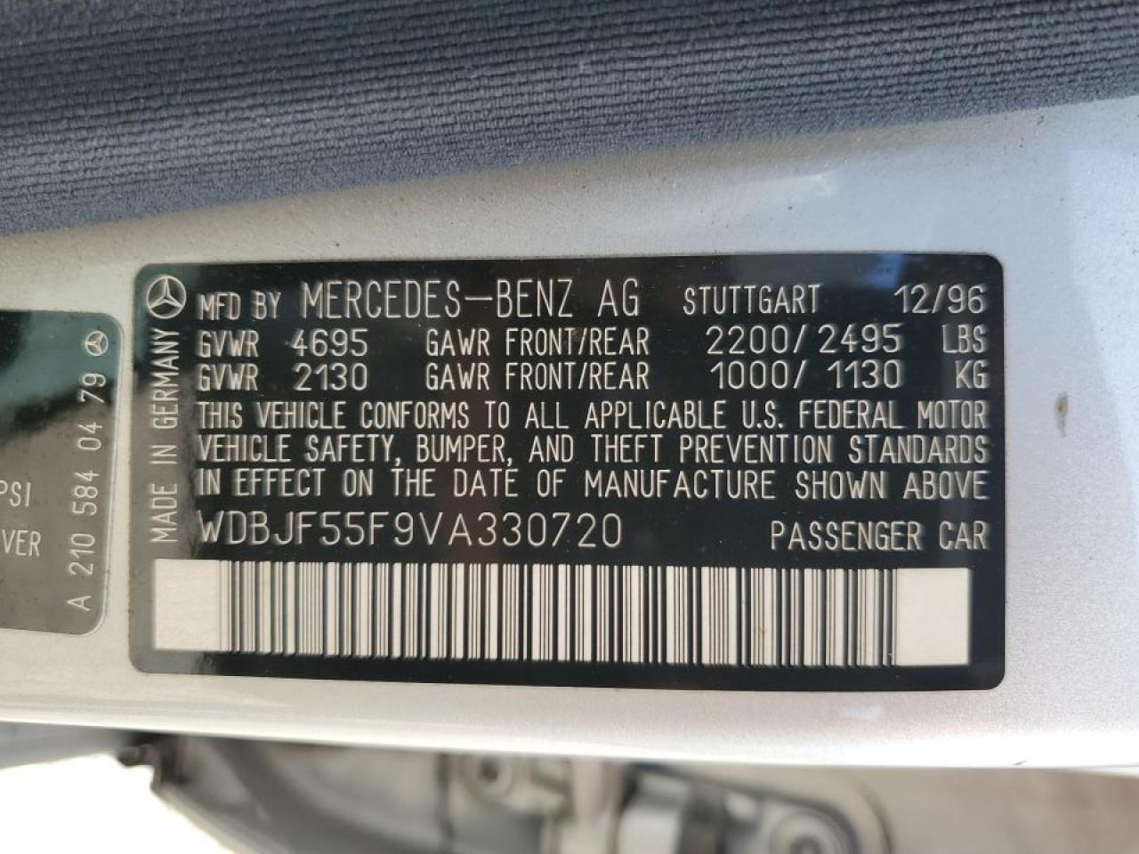 1997 Mercedes-benz E 320 Silver vin: WDBJF55F9VA330720