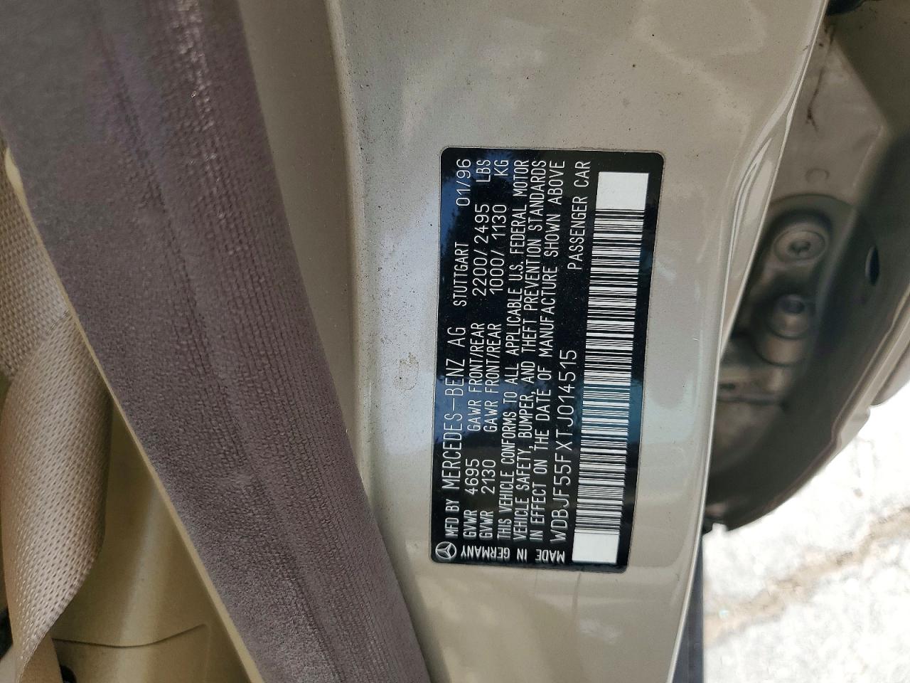 1996 Mercedes-benz E 320 Бежевый vin: WDBJF55FXTJ014515
