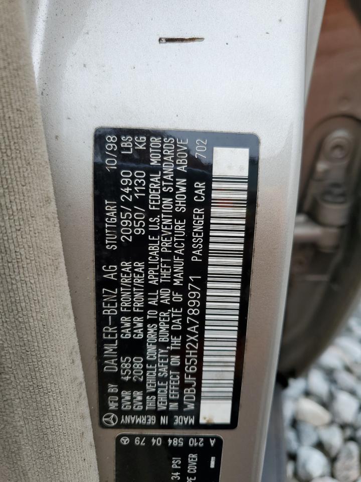 1999 Mercedes-benz E 320 Золотой vin: WDBJF65H2XA789971