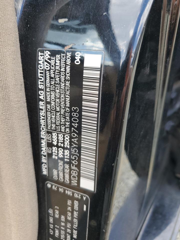2000 Mercedes-benz E 320 Черный vin: WDBJF65J5YA974083