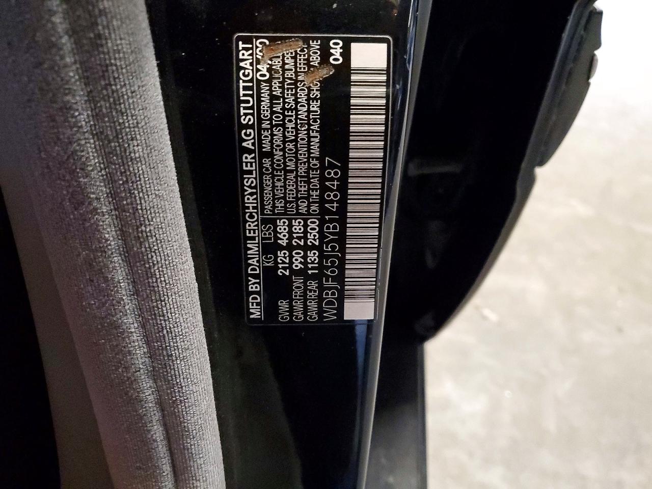 2000 Mercedes-benz E 320 Black vin: WDBJF65J5YB148487