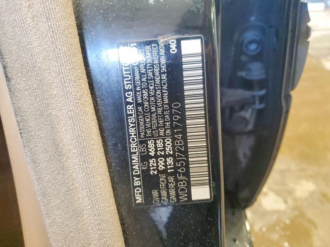 2002 Mercedes-benz E 320 Black vin: WDBJF65J72B417970