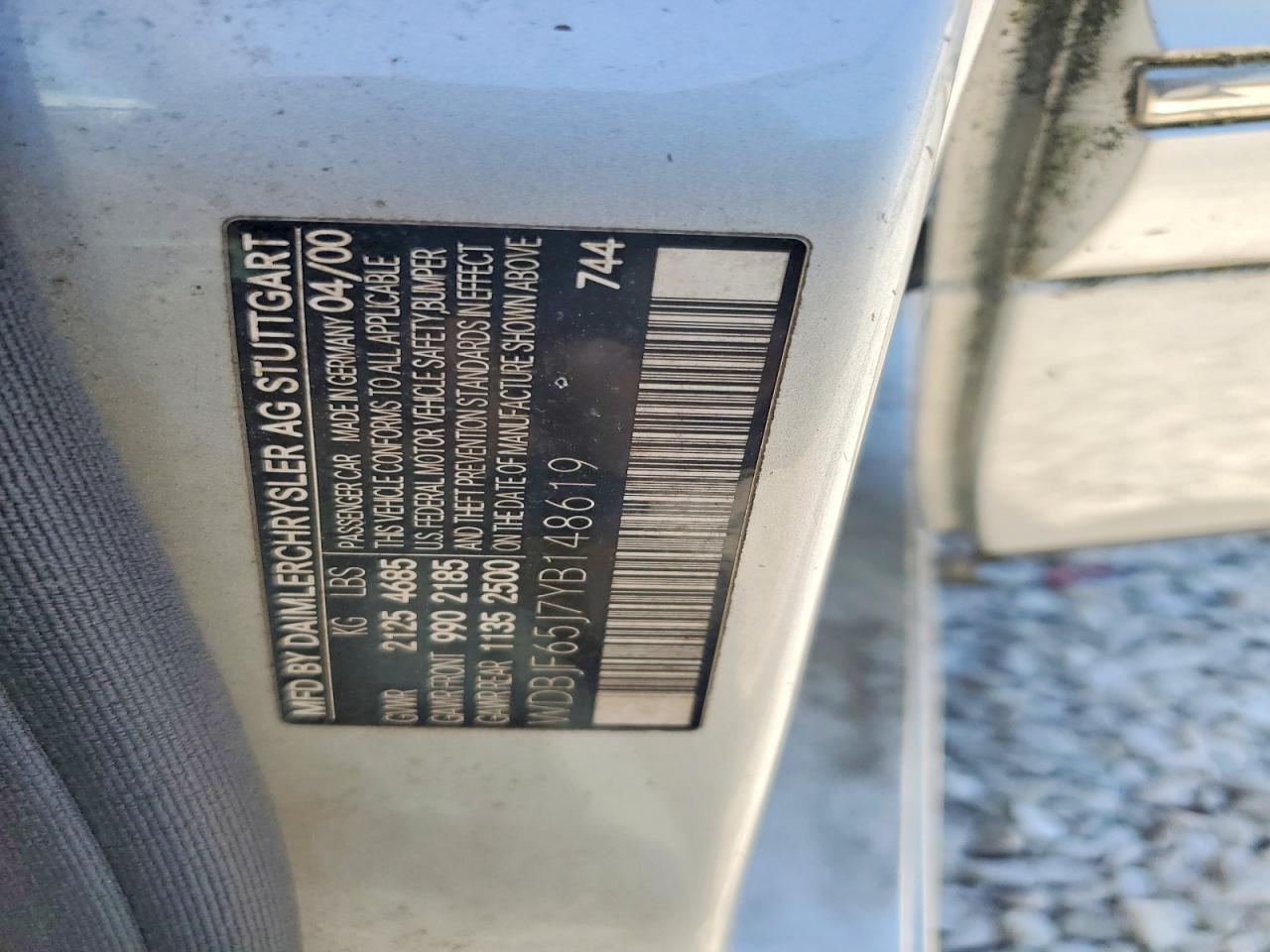 2000 Mercedes-benz E 320 Серебряный vin: WDBJF65J7YB148619