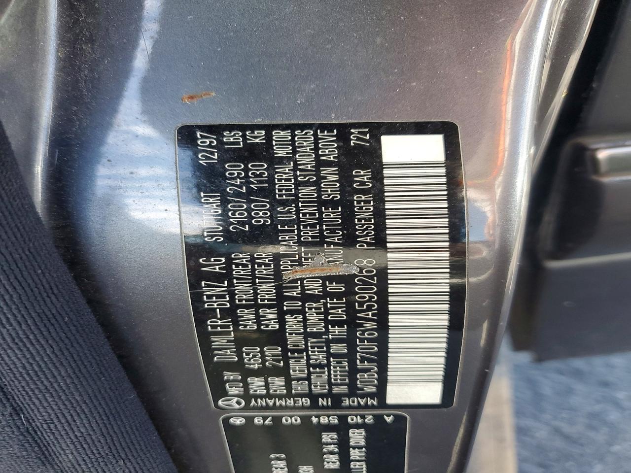 1998 Mercedes-benz E 430 Gray vin: WDBJF70F6WA590268