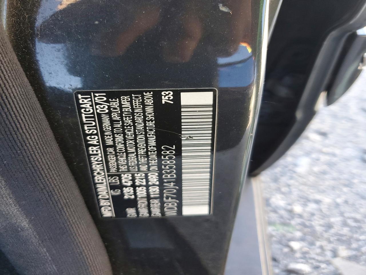 2001 Mercedes-benz E 430 Black vin: WDBJF70J41B358582