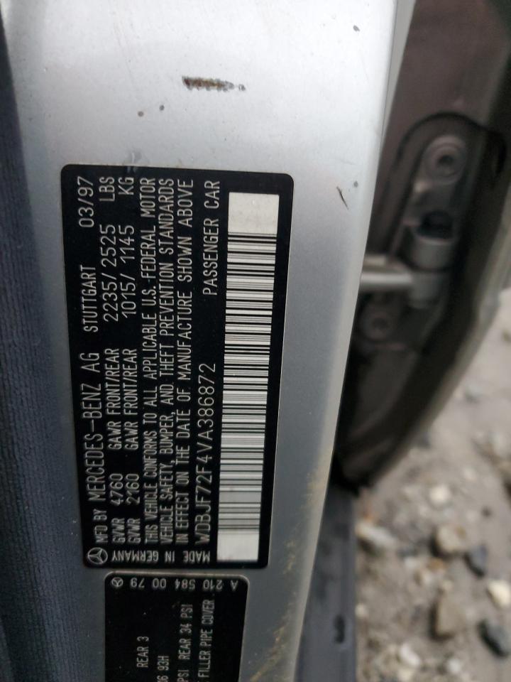 1997 Mercedes-benz E 420 Silver vin: WDBJF72F4VA386872