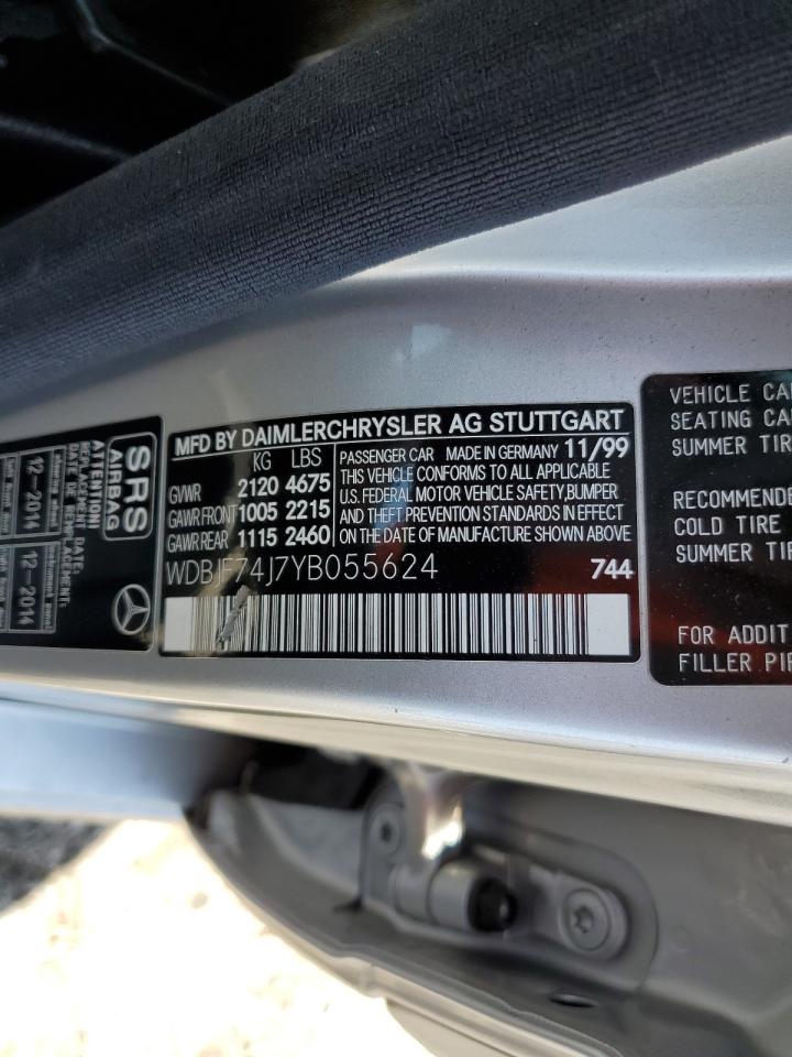 2000 Mercedes-benz E 55 Amg Silver vin: WDBJF74J7YB055624