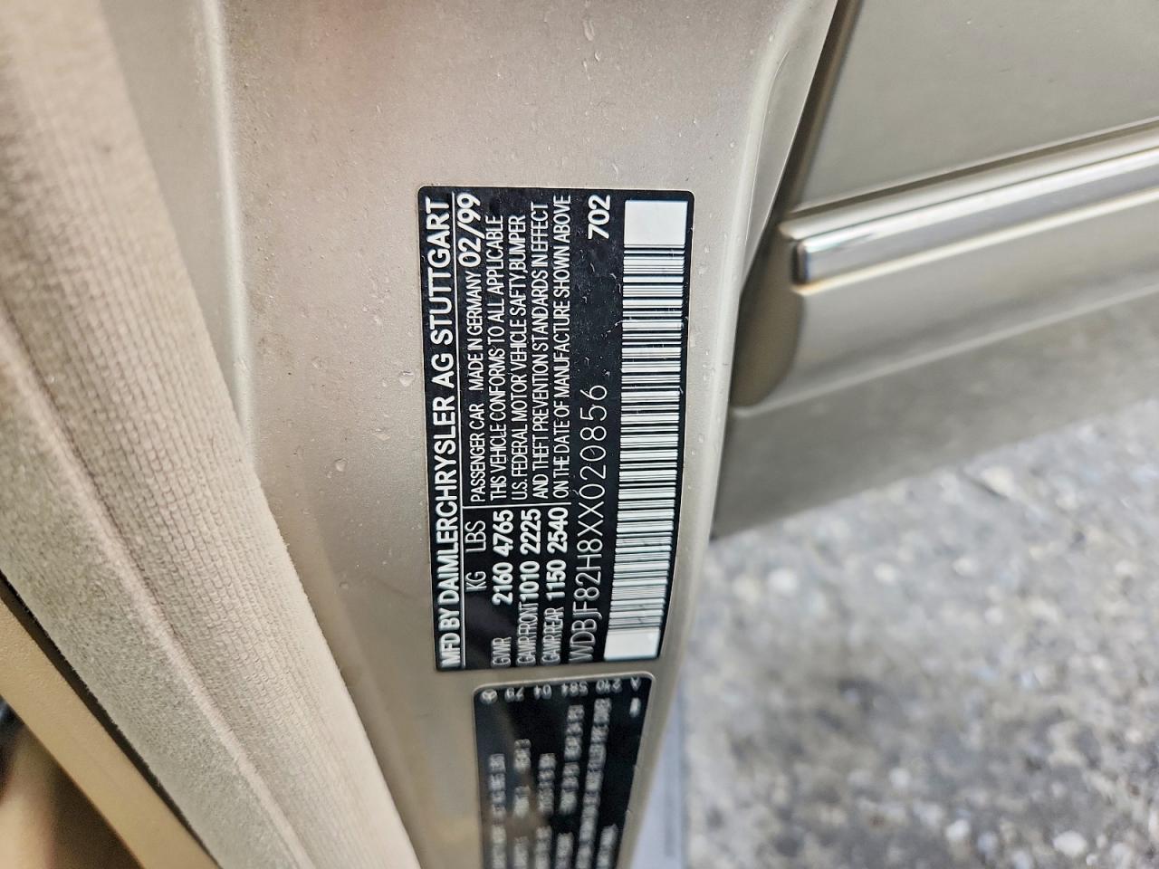 1999 Mercedes-benz E 320 4matic Tan vin: WDBJF82H8XX020856