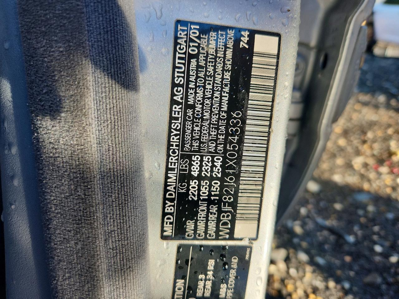 2001 Mercedes-benz E 320 4matic Gray vin: WDBJF82J61X054336