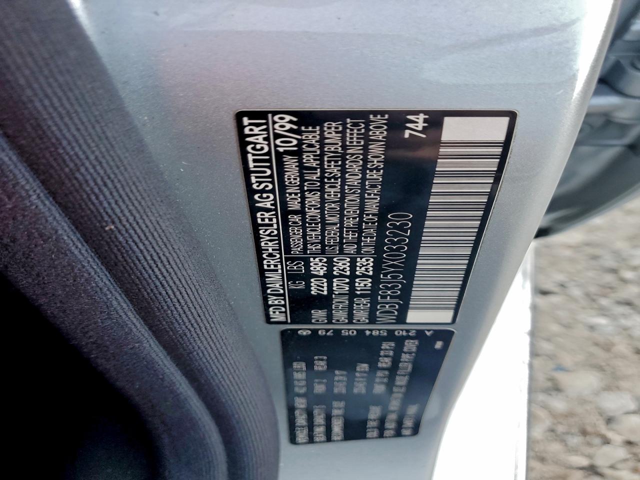 2000 Mercedes-benz E 430 Серебряный vin: WDBJF83J5YX033230