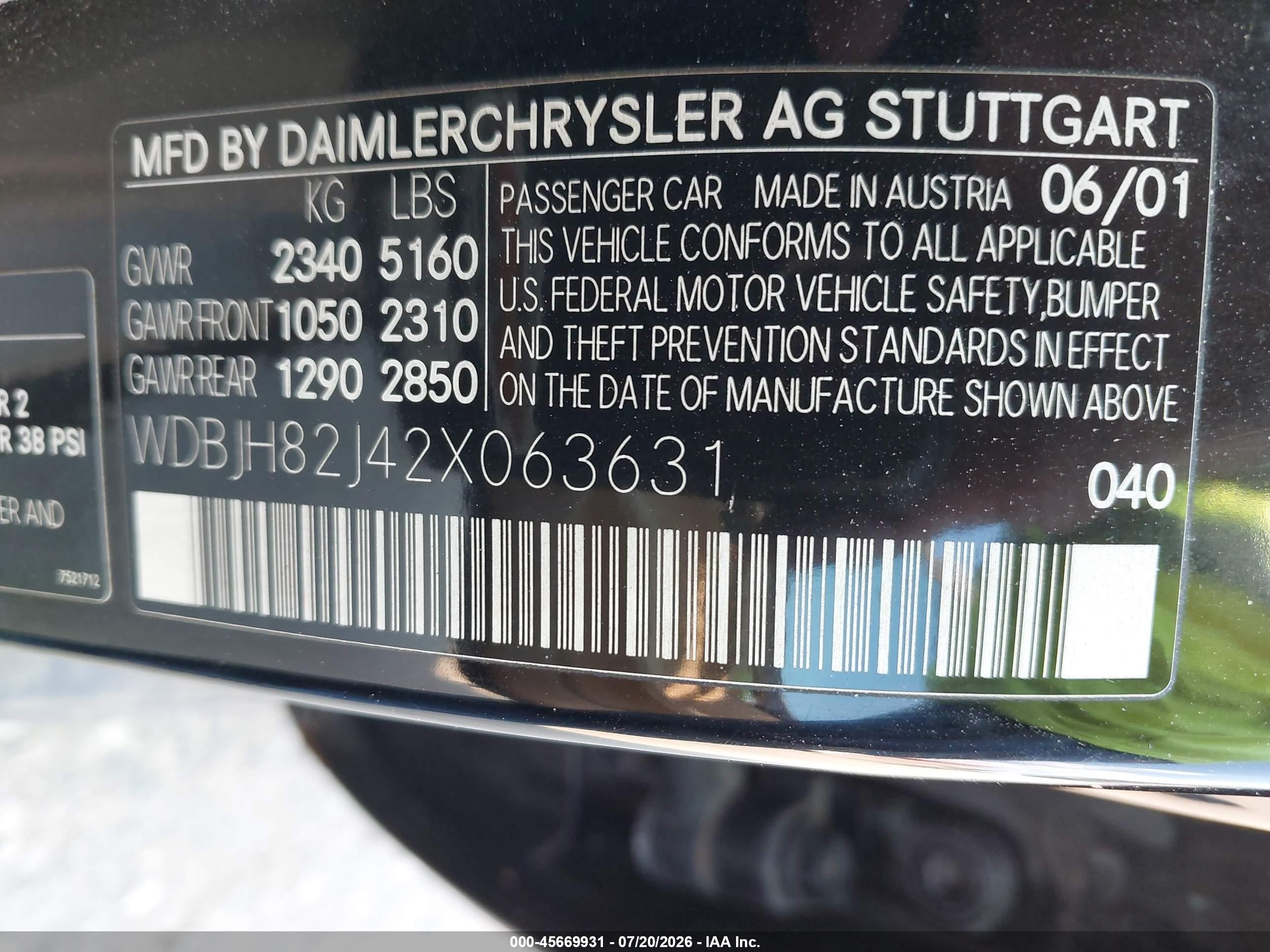 2002 Mercedes-benz E 320 4m Black vin: WDBJH82J42X063631