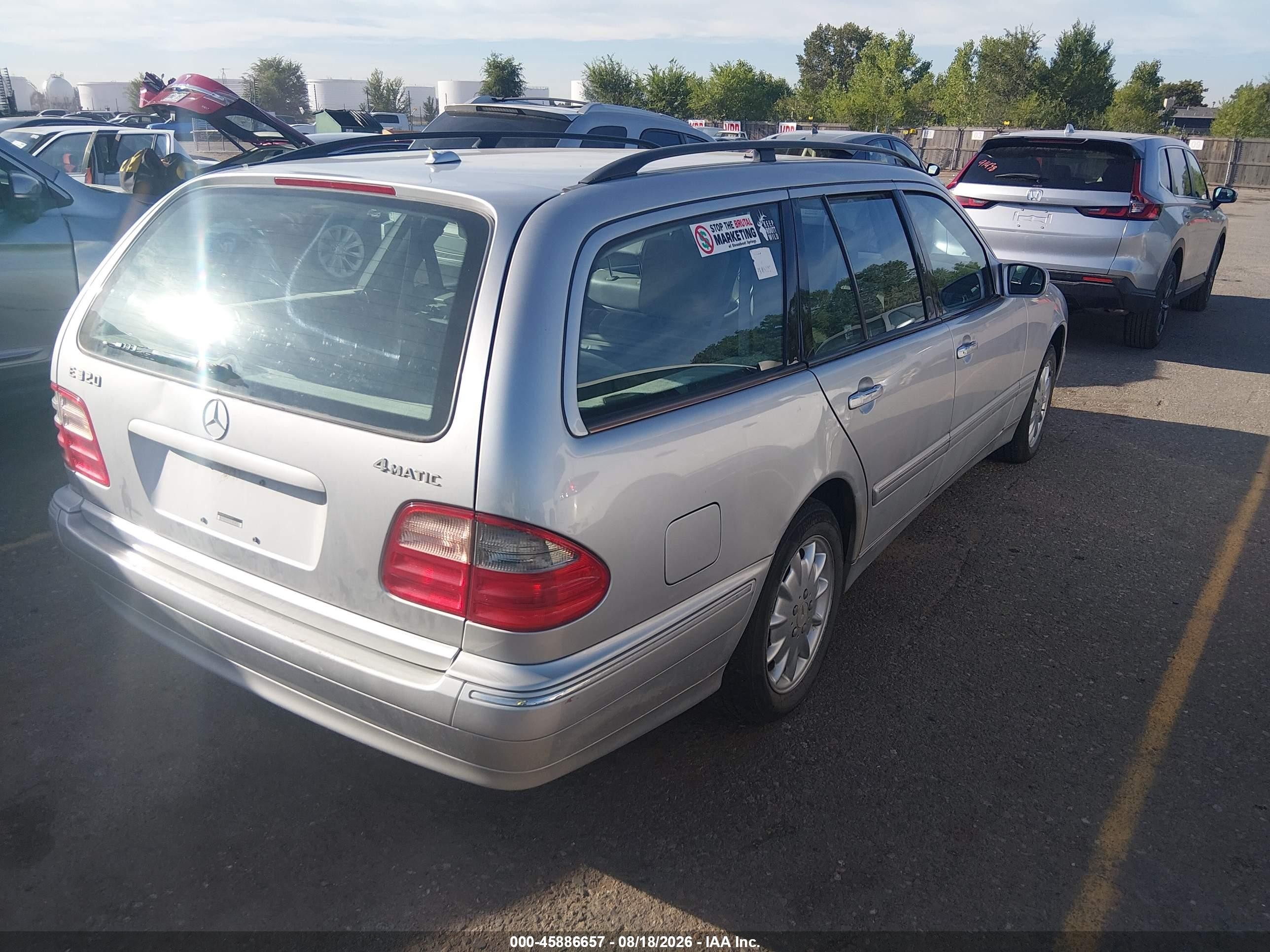 2002 Mercedes-benz E 320 4m Silver vin: WDBJH82J42X064925
