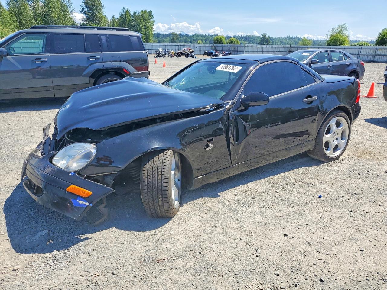 2000 Mercedes-benz Slk 230 Kompressor Black vin: WDBKK47F2YF158514