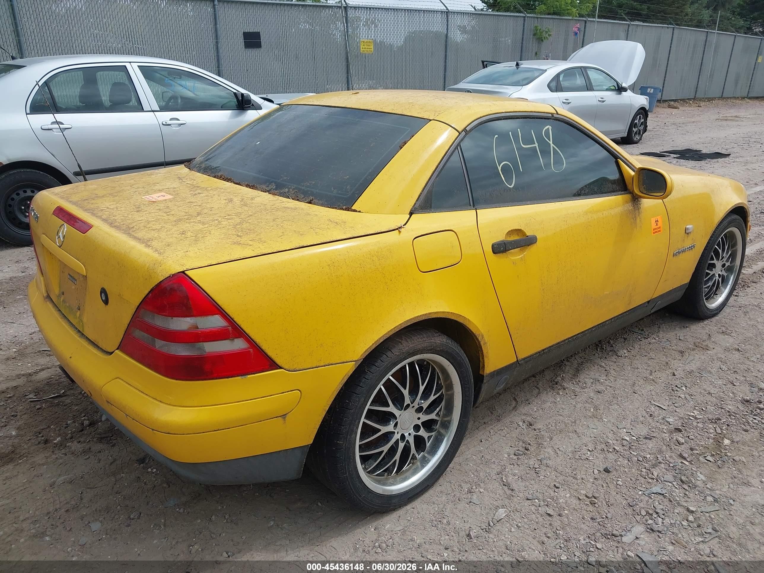 1998 Mercedes-benz Slk 230   Yellow vin: WDBKK47F7WF078414
