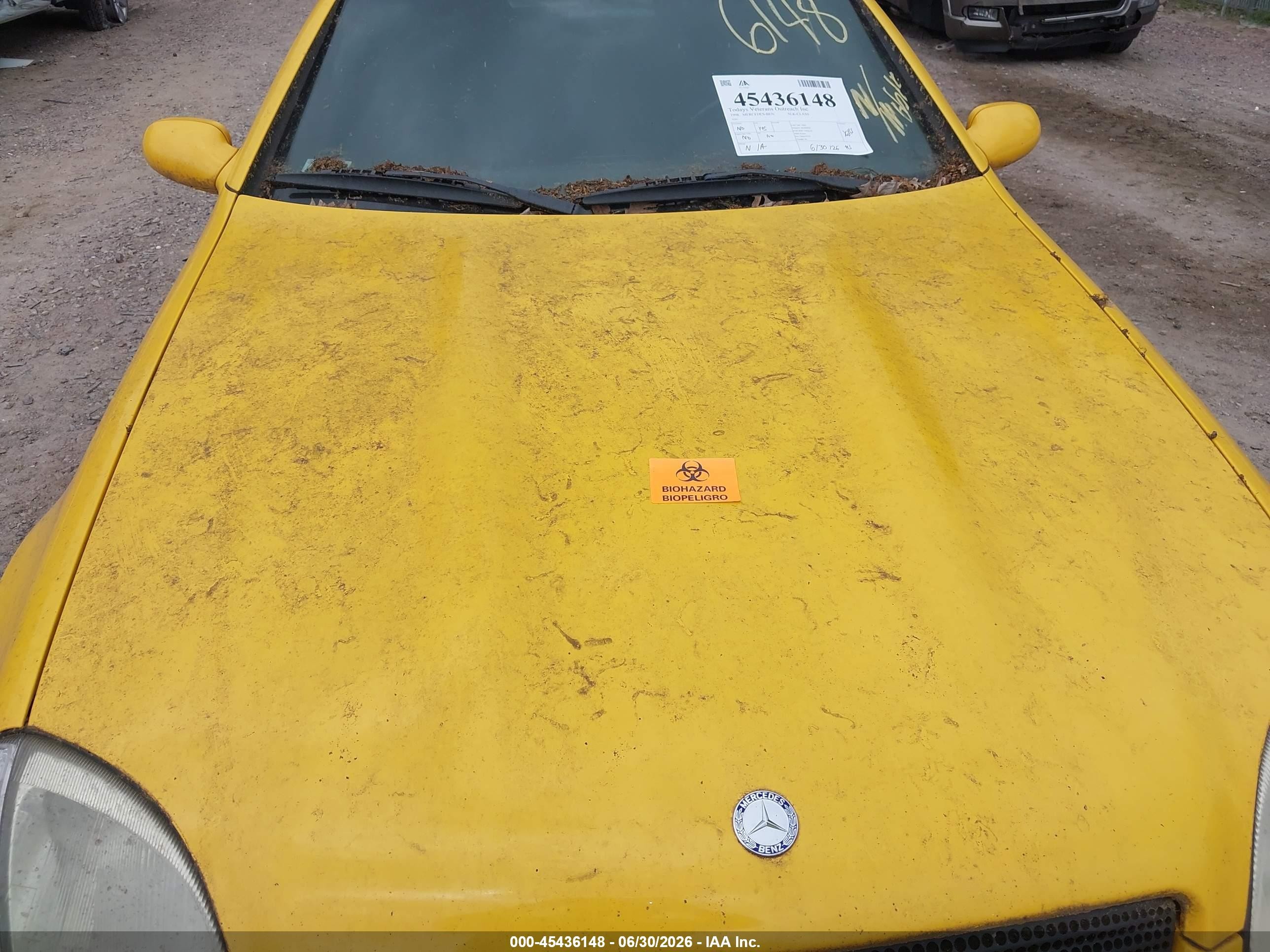 1998 Mercedes-benz Slk 230   Yellow vin: WDBKK47F7WF078414
