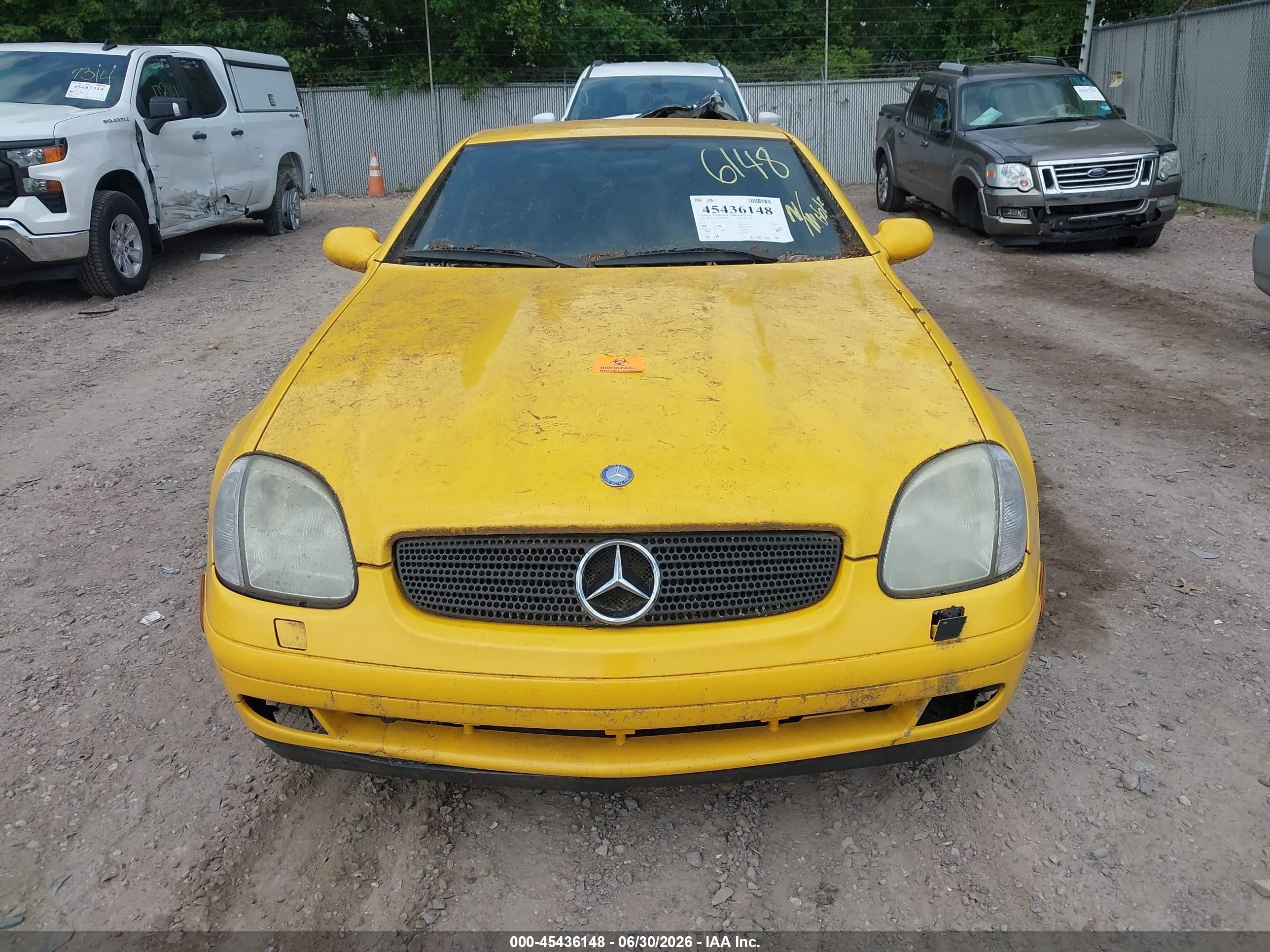 1998 Mercedes-benz Slk 230   Yellow vin: WDBKK47F7WF078414