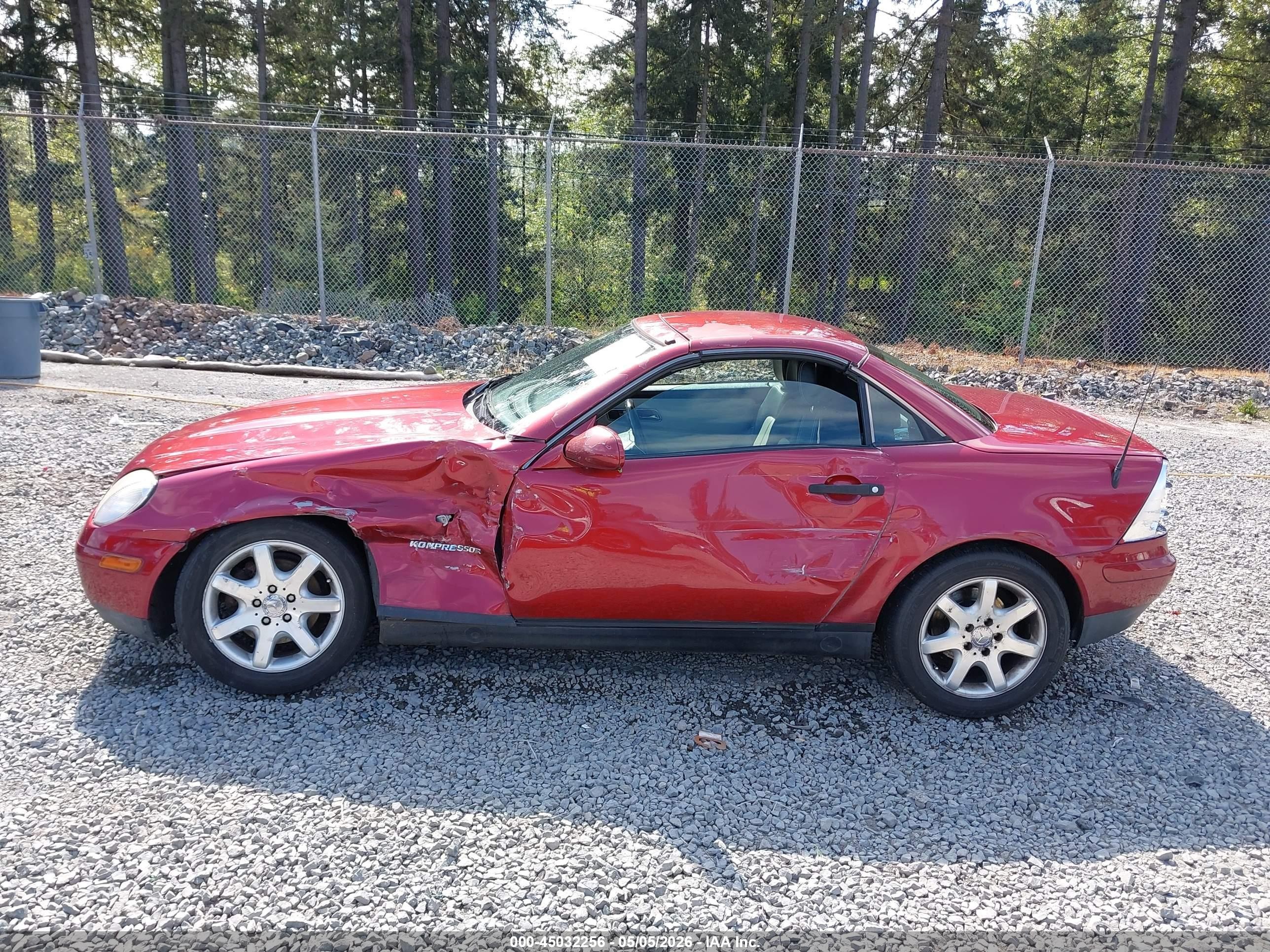 1999 Mercedes-benz Slk 230 Kompressor Red vin: WDBKK47F7XF116452