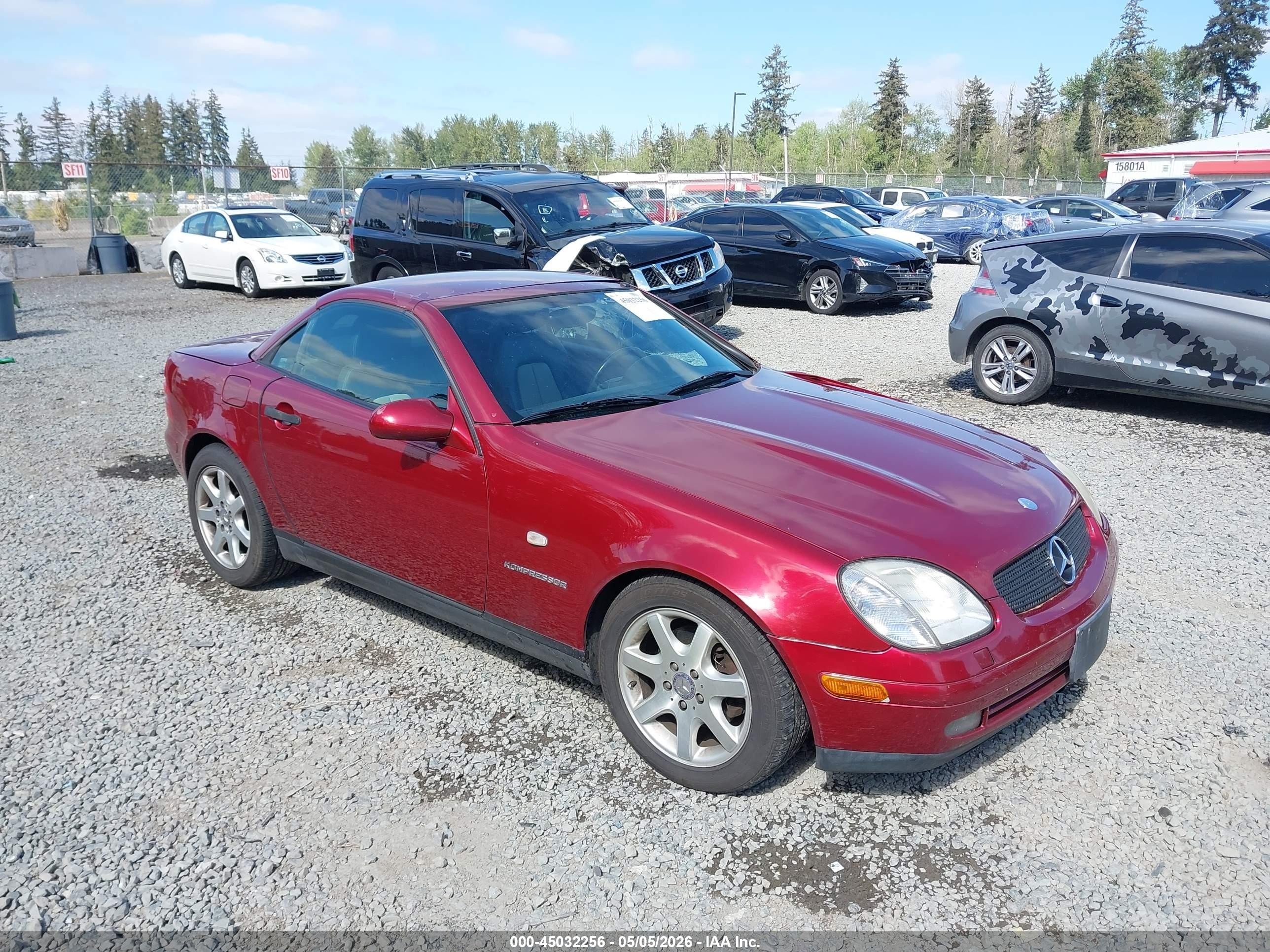 1999 Mercedes-benz Slk 230 Kompressor Red vin: WDBKK47F7XF116452