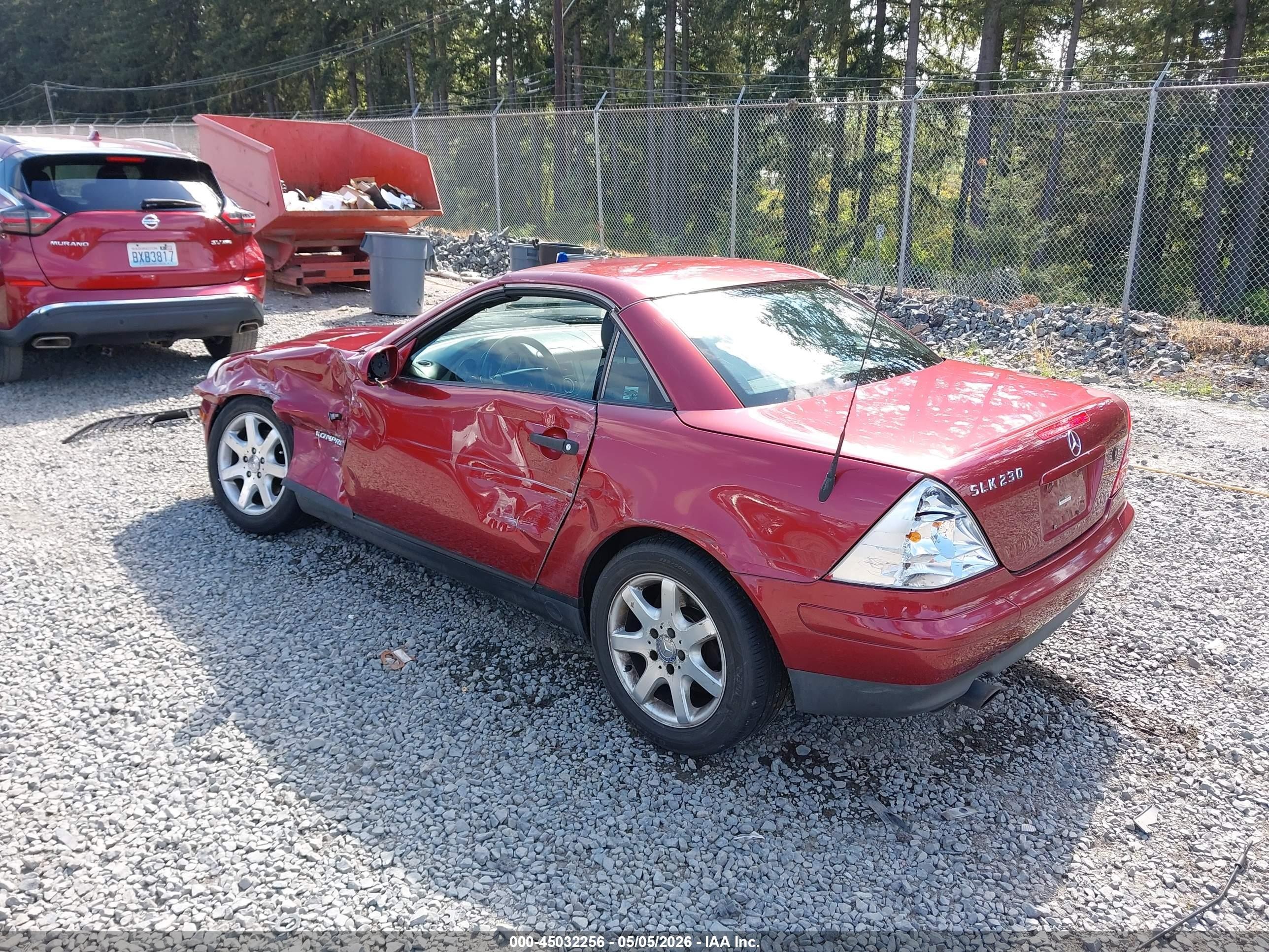 1999 Mercedes-benz Slk 230 Kompressor Red vin: WDBKK47F7XF116452