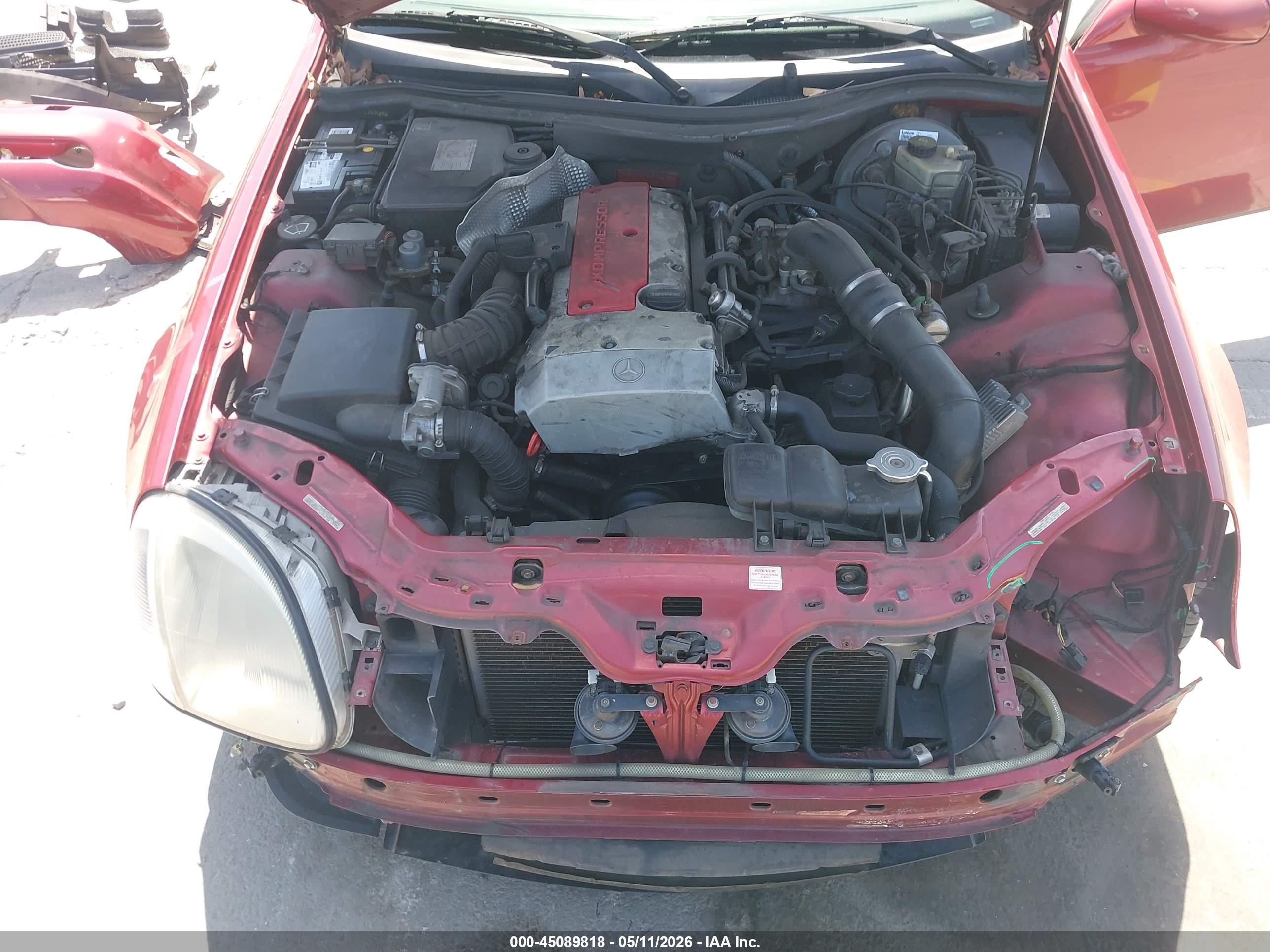 1999 Mercedes-benz Slk 230 Kompressor Red vin: WDBKK47F8XF091450