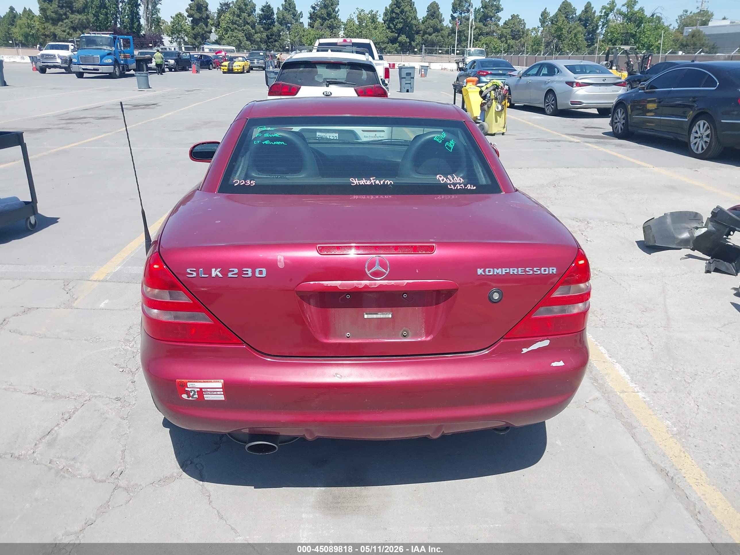 1999 Mercedes-benz Slk 230 Kompressor Red vin: WDBKK47F8XF091450