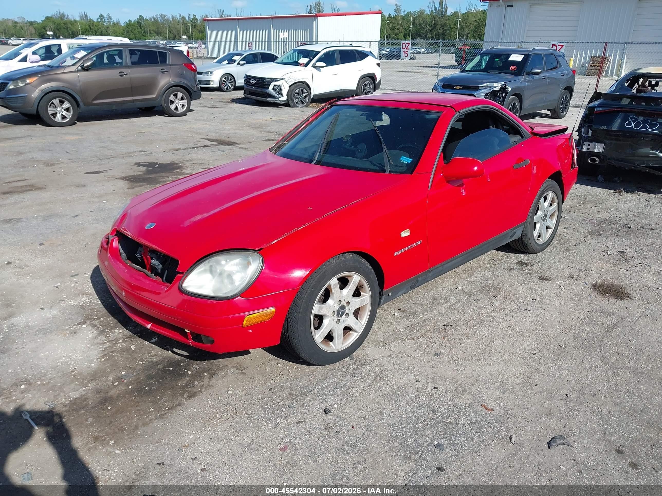 1999 Mercedes-benz Slk 230 Kompressor Red vin: WDBKK47FXXF113108