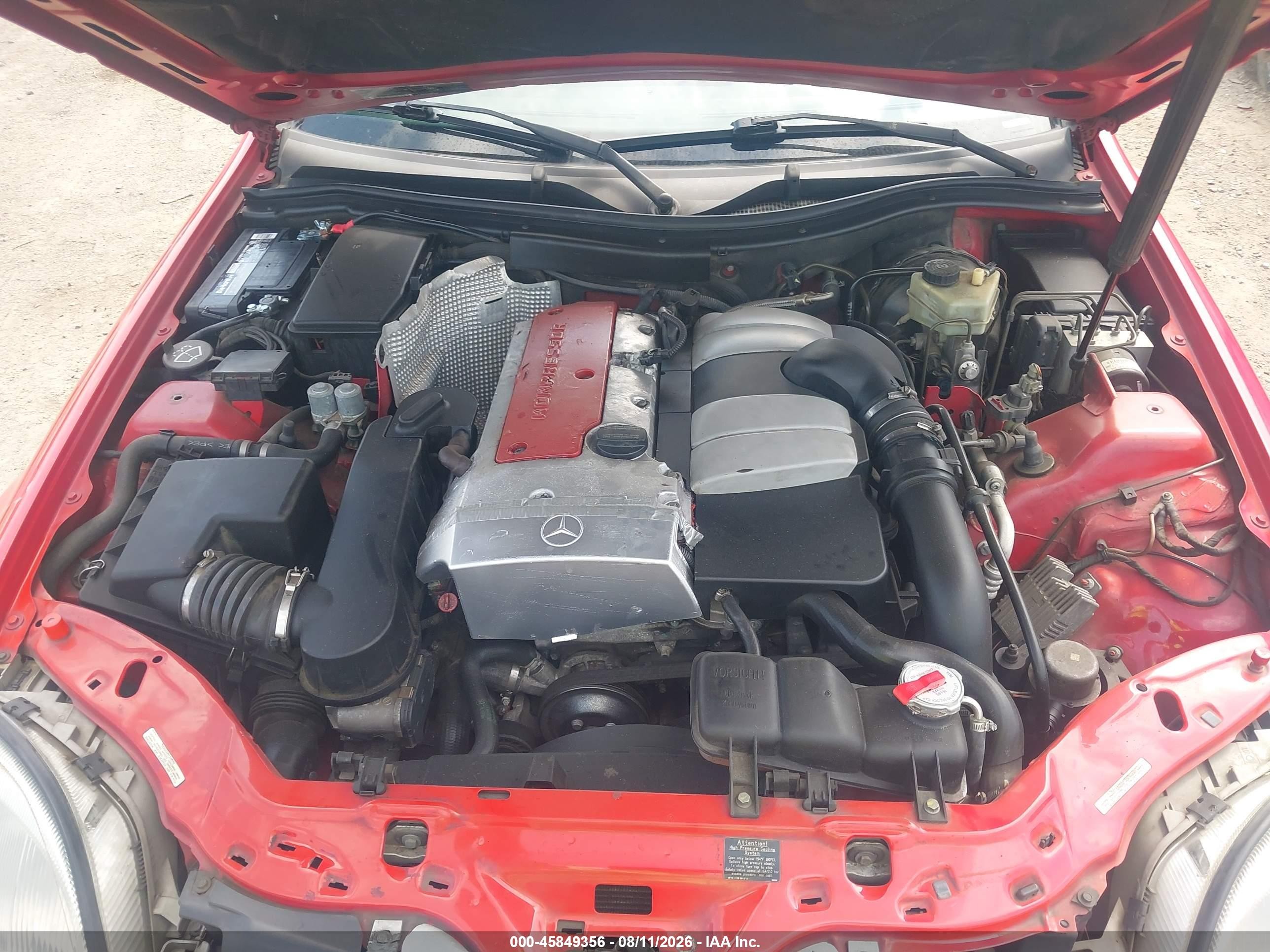 2001 Mercedes-benz Slk 230 Kompressor Red vin: WDBKK49F01F182250