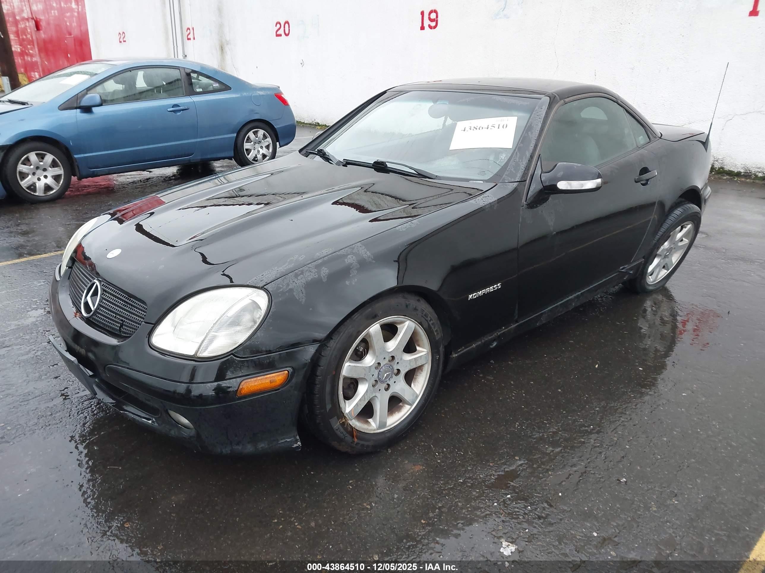 2001 Mercedes-benz Slk 230 Kompressor Black vin: WDBKK49F11F208354