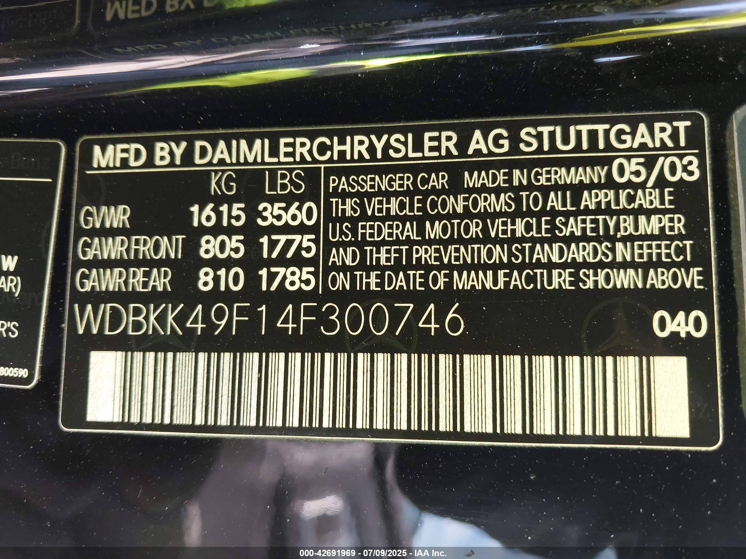 2004 Mercedes-benz Slk 230 Kompressor Black vin: WDBKK49F14F300746
