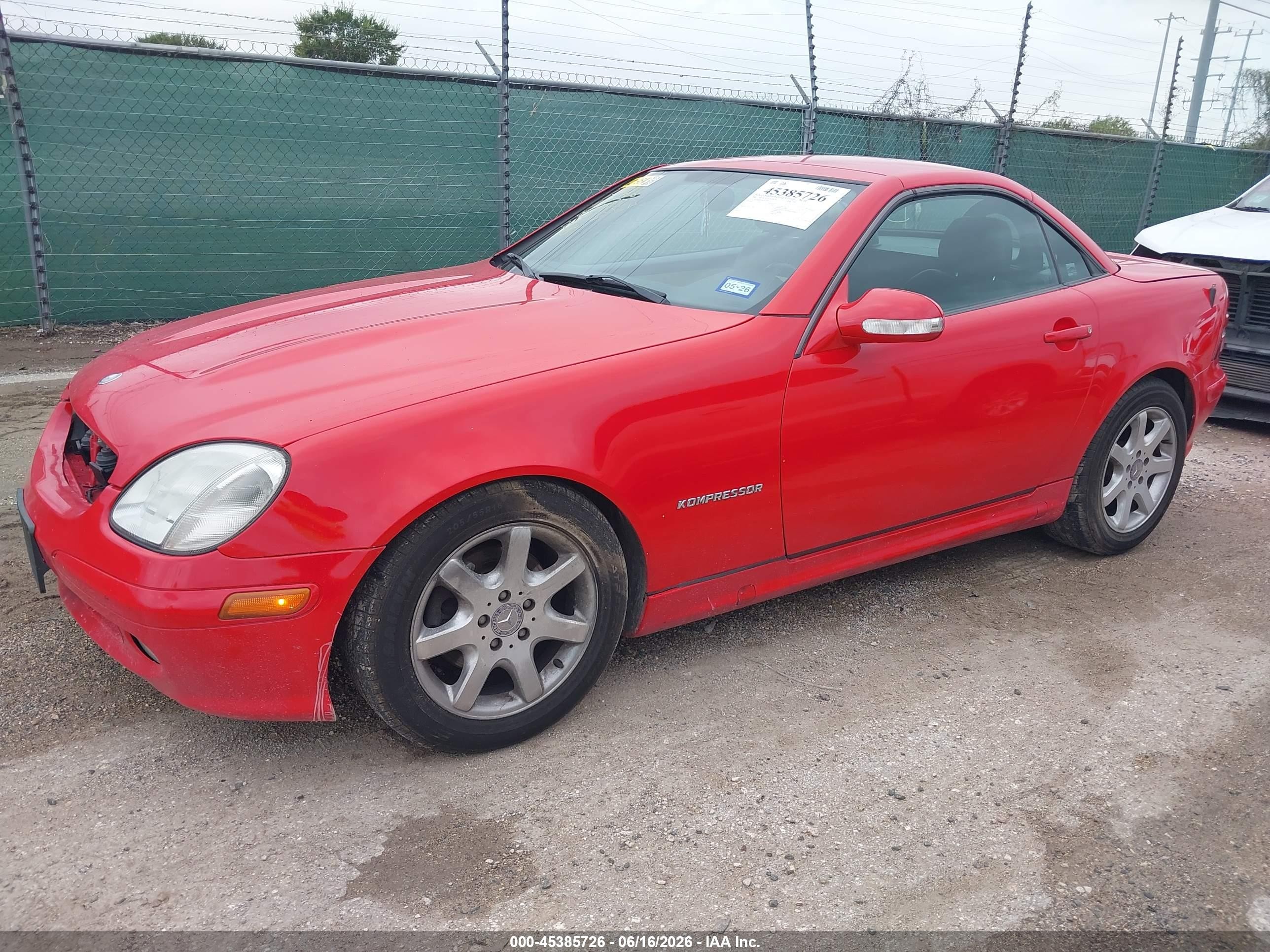 2002 Mercedes-benz Slk 230 Kompressor Красный vin: WDBKK49F22F240019