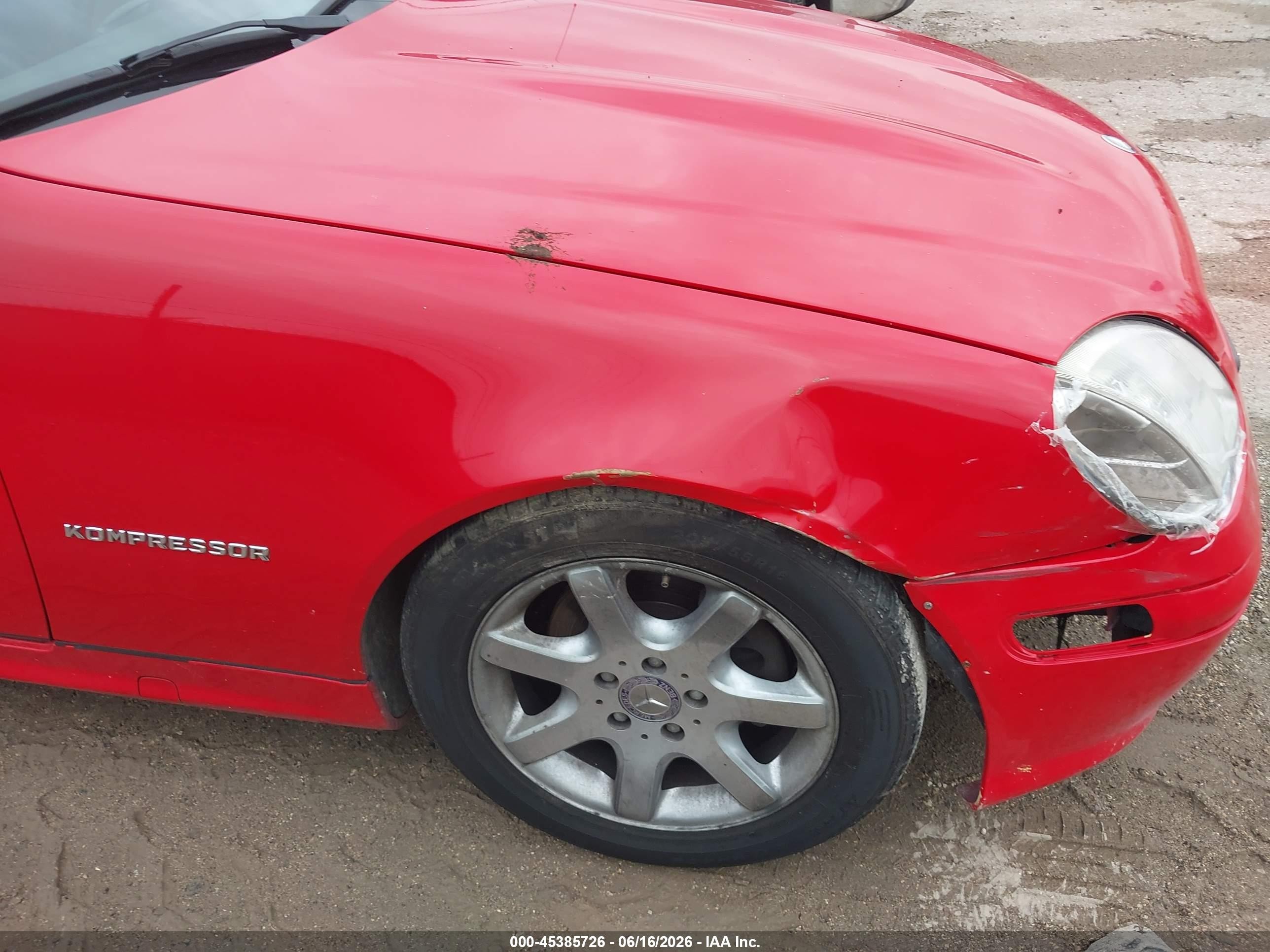 2002 Mercedes-benz Slk 230 Kompressor Красный vin: WDBKK49F22F240019