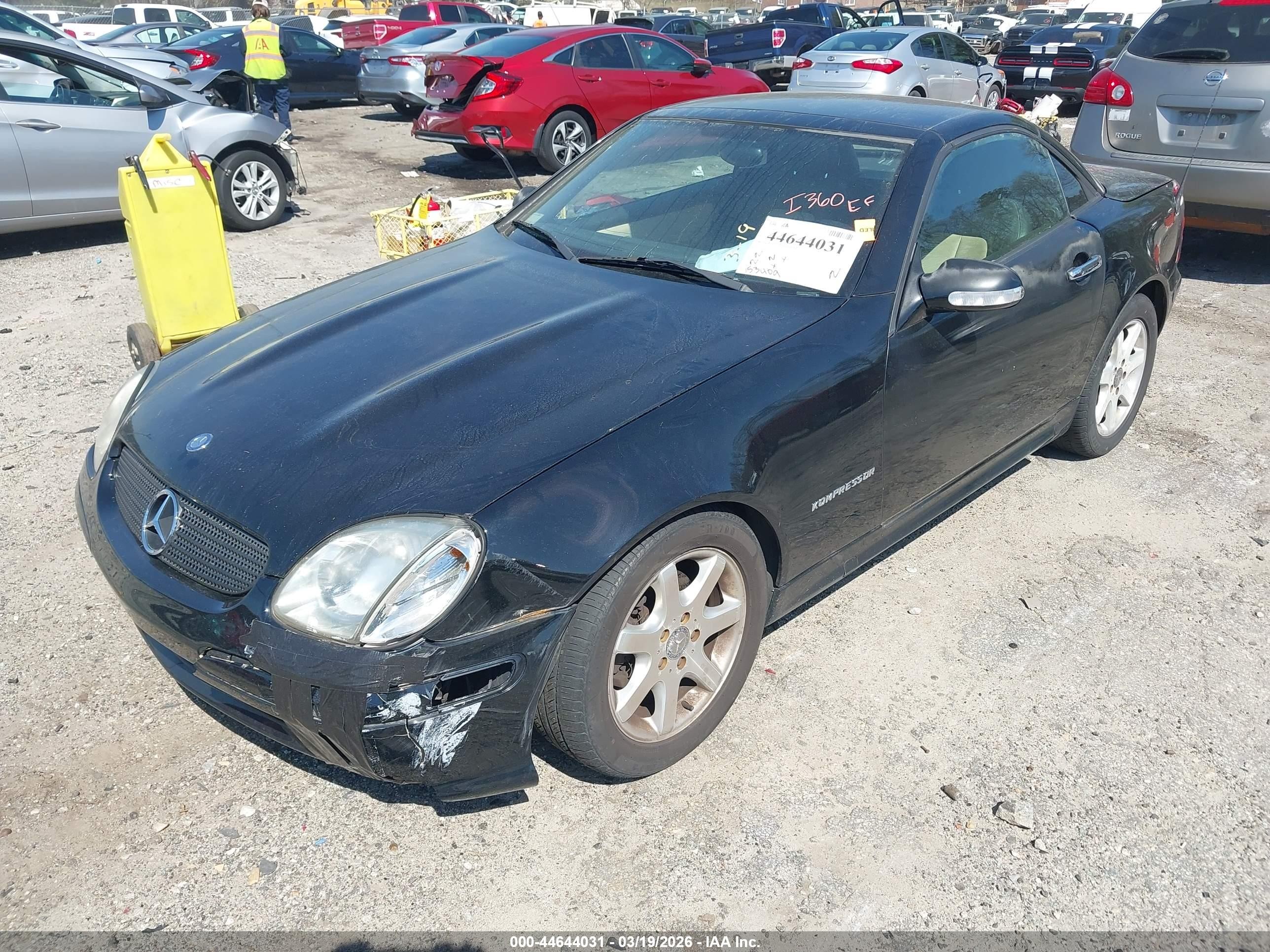2001 Mercedes-benz Slk 230 Kompressor Black vin: WDBKK49F31F201616
