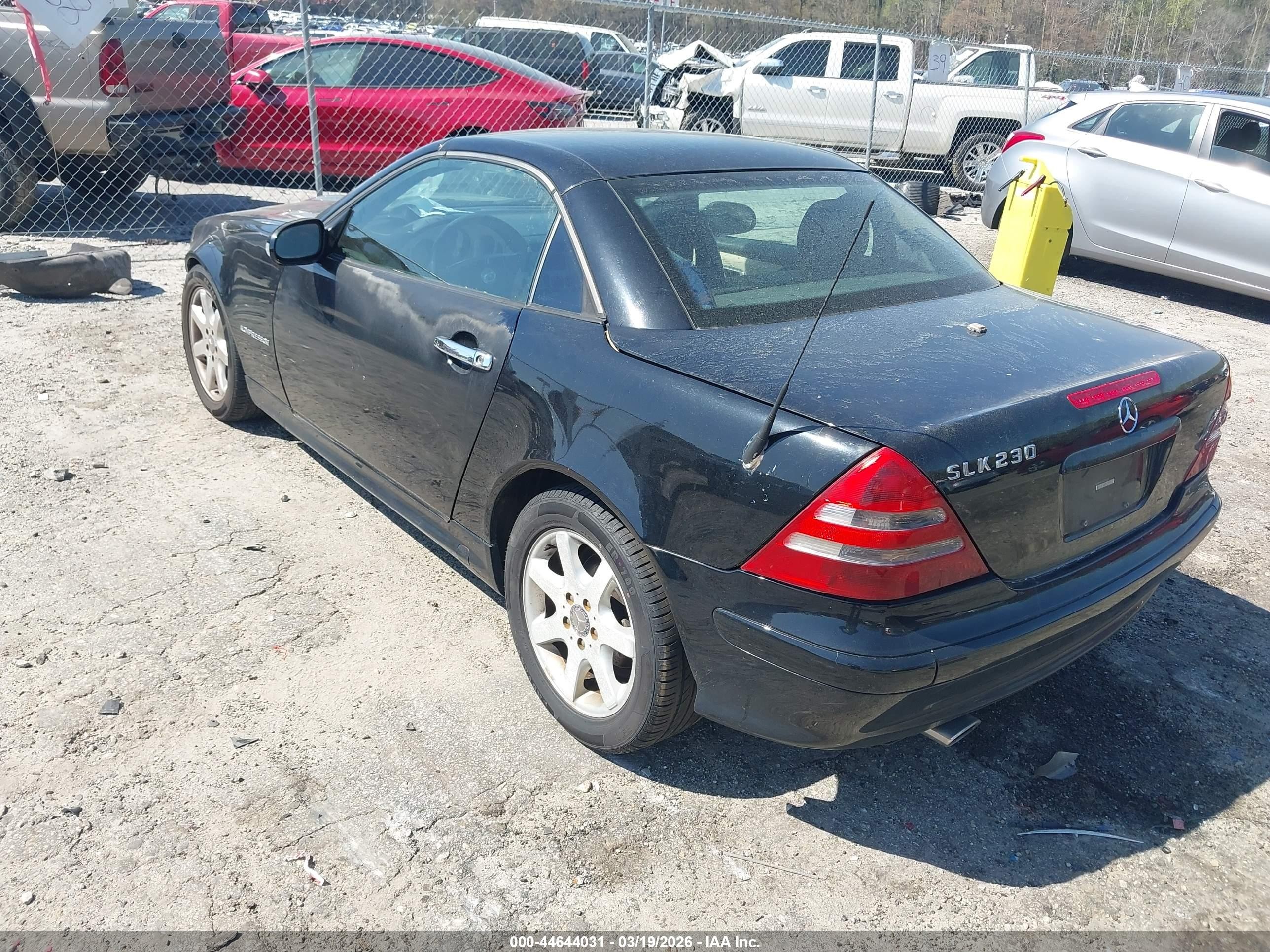 2001 Mercedes-benz Slk 230 Kompressor Black vin: WDBKK49F31F201616