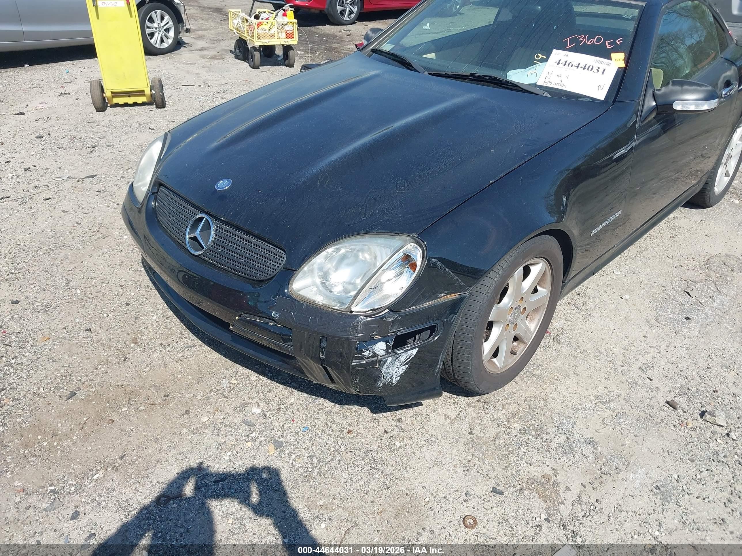 2001 Mercedes-benz Slk 230 Kompressor Black vin: WDBKK49F31F201616