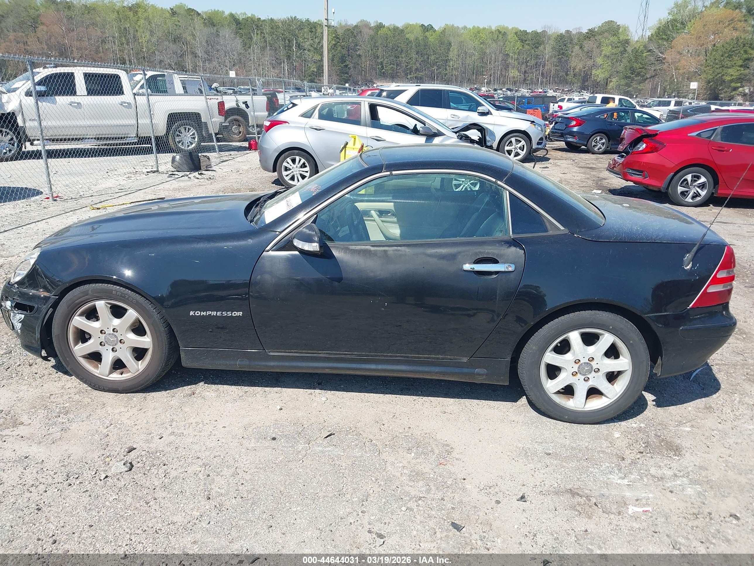 2001 Mercedes-benz Slk 230 Kompressor Black vin: WDBKK49F31F201616
