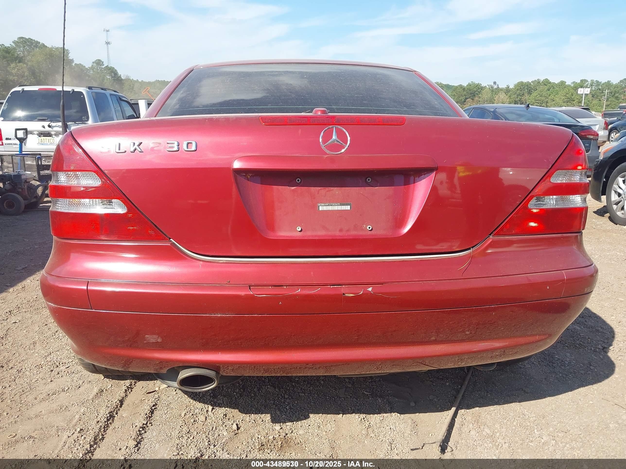 2001 Mercedes-benz Slk 230 Kompressor Burgundy vin: WDBKK49F31F203625