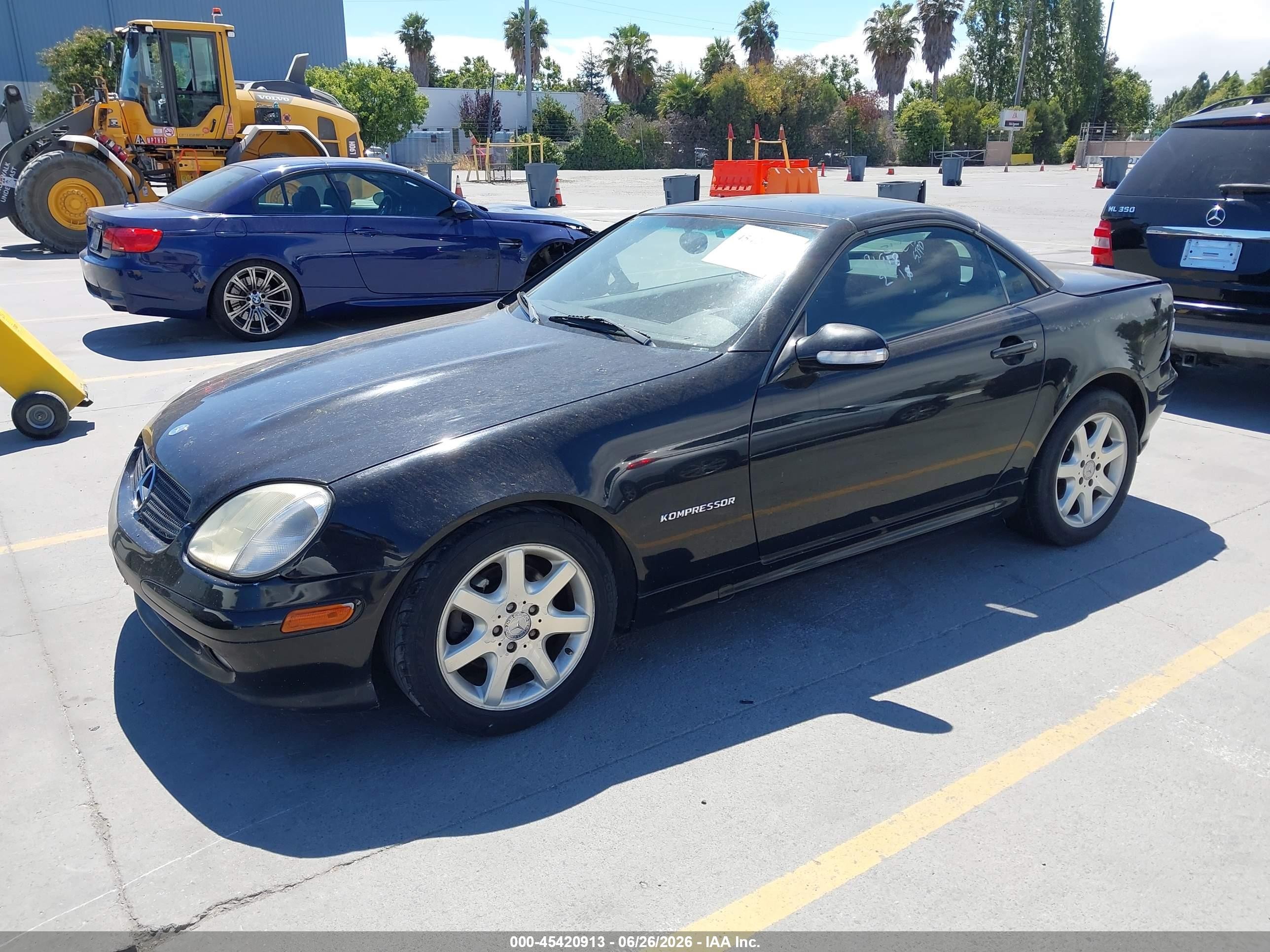2002 Mercedes-benz Slk 230 Kompressor Black vin: WDBKK49F32F238036