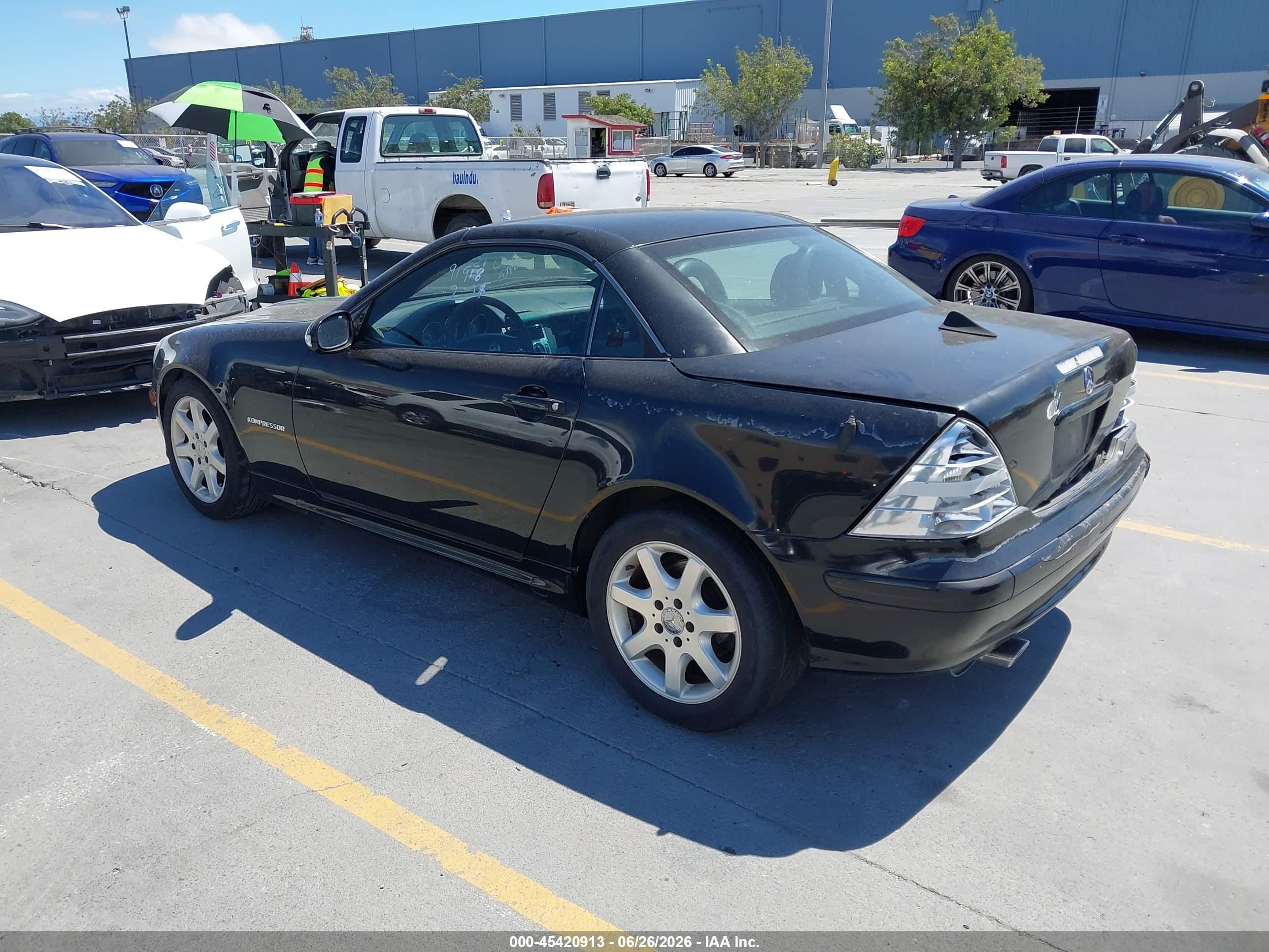 2002 Mercedes-benz Slk 230 Kompressor Black vin: WDBKK49F32F238036